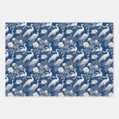 青と白チノセリーシリーズデザイン7 ラッピングペーパーシート (正面3)