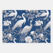 青と白チノセリーシリーズデザイン7 ラッピングペーパーシート (正面)