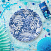 青と白チノセリーシリーズデザイン8 ペーパープレート (パーティー)