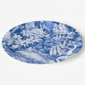 青と白チノセリーシリーズデザイン8 ペーパープレート (アングル)