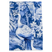 青と白チノセリーシリーズデザイン8 ミディアムペーパーバッグ (裏面)