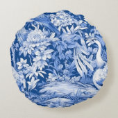 青と白チノセリーシリーズデザイン8 ラウンドクッション (裏面)