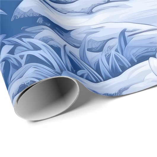 青と白チノセリーシリーズデザイン8 ラッピングペーパー (ロールコーナー)