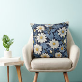 青と白デイジー クッション (椅子)