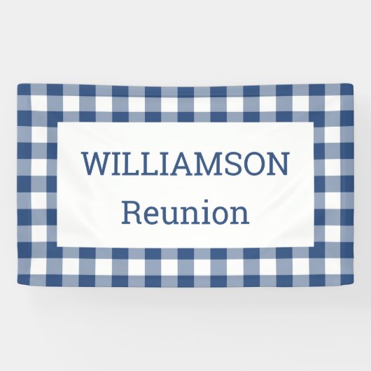 青と白バッファローチェック懇親会パーティー 横断幕 (横)