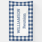 青と白バッファローチェック懇親会パーティー 横断幕 (縦)