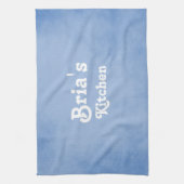 青と白ファンシー キッチンタオル (縦)