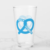 青と白プレッツェルブレゼルオクトーバーフェスト2023 タンブラーグラス (正面)