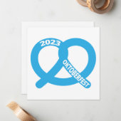 青と白プレッツェルブレゼルオクトーバーフェスト2023 ノートカード (正面/裏面インサイチュ)