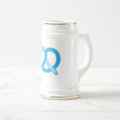 青と白プレッツェルブレゼルオクトーバーフェスト2023 ビールジョッキ (正面右)