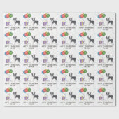 青と白ボストンテリアかわいい犬 – 誕生日 ラッピングペーパー (フラット)