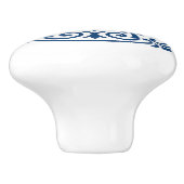 青と白ポルトガル語アズレジョスタイルセラミックノブ セラミックノブ (側面)