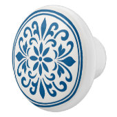 青と白ポルトガル語アズレジョスタイルセラミックノブ セラミックノブ (右)