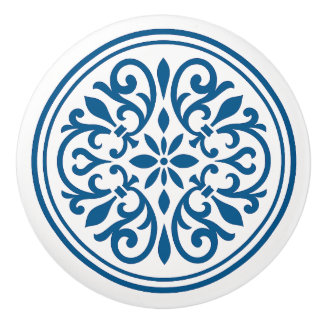 青と白ポルトガル語アズレジョスタイルセラミックノブ セラミックノブ