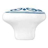 青と白ポルトガル語アズレジョスタイルセラミックノブ セラミックノブ (側面)