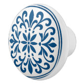 青と白ポルトガル語アズレジョスタイルセラミックノブ セラミックノブ (右)