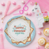 青と白マッツァユダヤのホリデーパスソーバー ペーパープレート (パーティー)