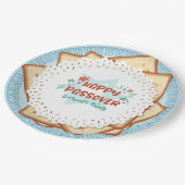 青と白マッツァユダヤのホリデーパスソーバー ペーパープレート (アングル)