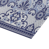 青と白メキシコのタラベラフォークアートタイル カッティングボード (角)