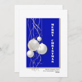 青と白モダンの聖降誕祭お目出とう シーズンカード (正面/裏面)