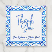 青と白モロッコサンキュー結婚式の引き出物 フェイバータグ (裏面)