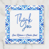 青と白モロッコサンキュー結婚式の引き出物 フェイバータグ (正面)