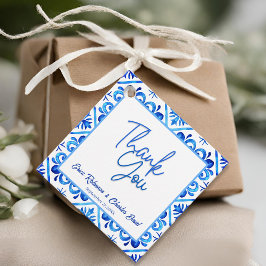 青と白モロッコサンキュー結婚式の引き出物 フェイバータグ