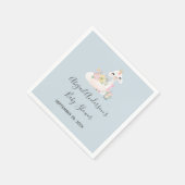 青と白ラマ男の赤ちゃんベビーシャワーナプキン スタンダードカクテルナプキン (角)