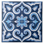 青と白地中海の タイル (正面)