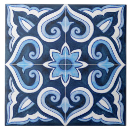 青と白地中海の タイル