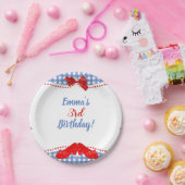 青と白市松模様に赤シューズスクウェアOZパーティー ペーパープレート (パーティー)