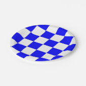 青と白市松模様に ペーパープレート (アングル)