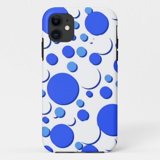 青と白水玉模様 Case-Mate iPhoneケース (裏面)
