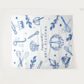 青と白王室ののベーキングと料理ベーカリー タペストリー (正面(横))