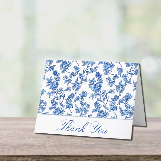 青と白結婚のサンキューカード サンキューカード