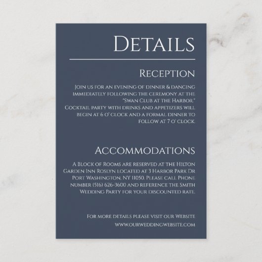 青と白結婚の詳細- エンクロージャーカード (正面)