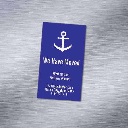 青と白航海ののいかりの移行発表 マグネット名刺 (インサイチュ)