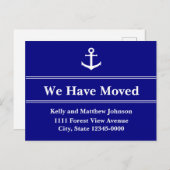 青と白航海ののいかりの移行発表 案内ポストカード (正面/裏面)