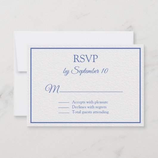 青と白航海のをテーマ結婚にした 出欠カード (正面)