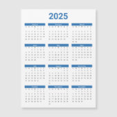 青と白2025年カレンダー磁気カード (正面)