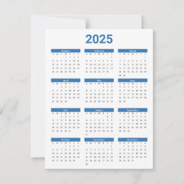 青と白2025年At A Glance Calendar Flat カード