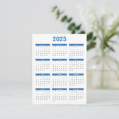 青と白2025年At A Glance Calendar Flat カード (スタンド正面)