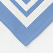 青と白3文字モノグラム フリースブランケット (角)