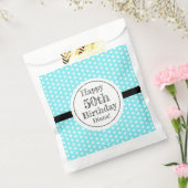 青と白50番目の誕生日水玉模様 フェイバーバッグ (封をした状態)