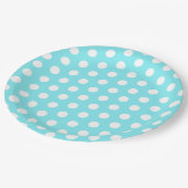 青と白50番目の誕生日水玉模様 ペーパープレート (アングル)