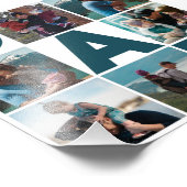 青と白6枚のフォトコラージュパパの写真の拡大 フォトプリント (角)