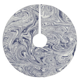 青と白 ブラッシュドポリエステルツリースカート