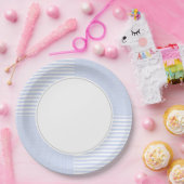 青と白 ペーパープレート (パーティー)