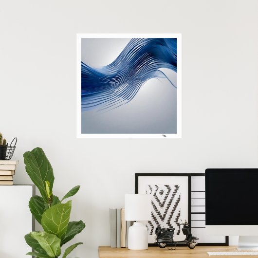 青と白 ポスター (ホームオフィス)