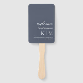 青と白 – モノグラモダンム – 結婚式 プログラム- ハンドファン